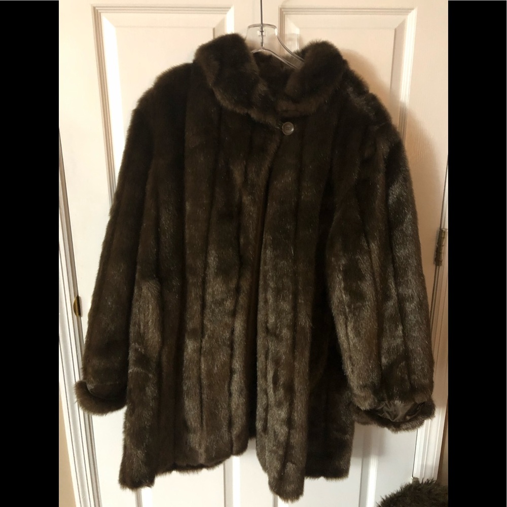 Dennis basso faux fur coat 3x
